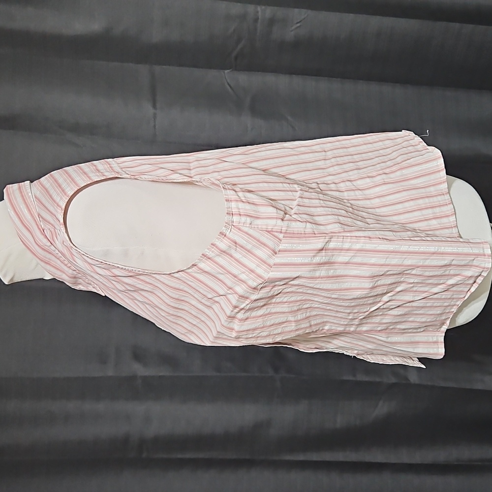 Striped Sleeveless Button Down Collared Blouse - image 4